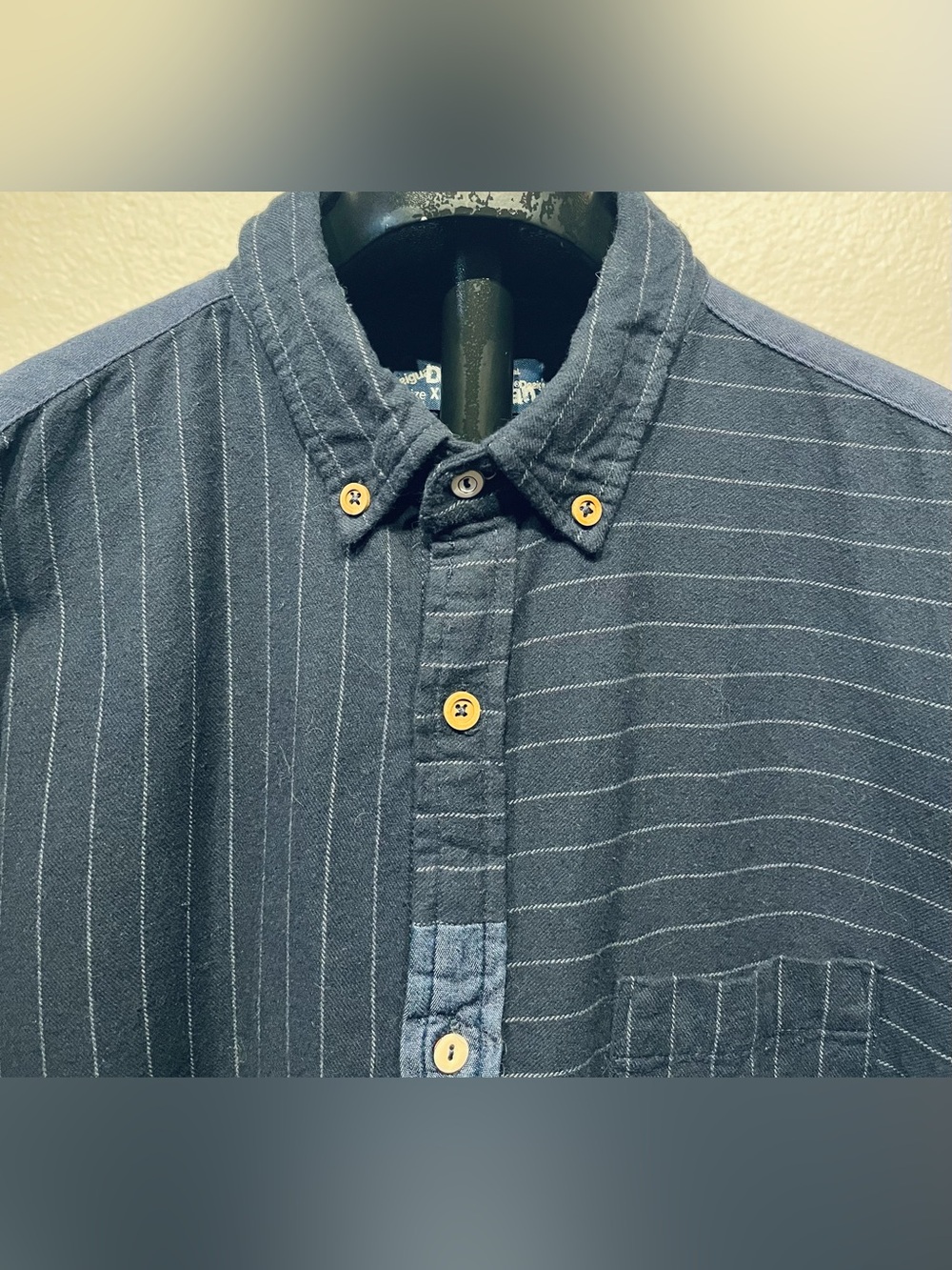 Desigual Patchwork Button-Down Shirt in Navy and Indigo - Size XL (Men’s) - Picture 2 of 7